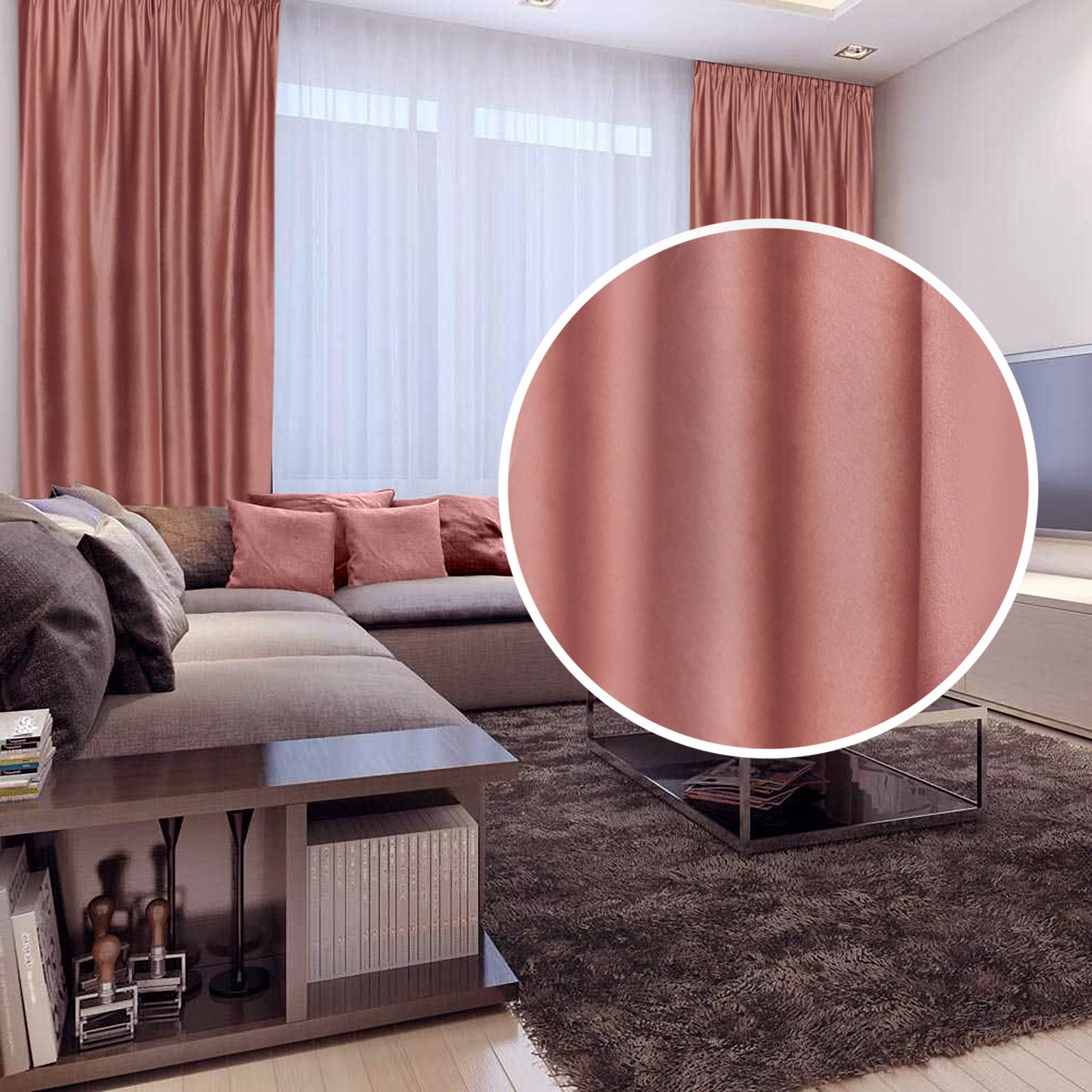 Draperie French Velvet Somon | CasaRossaTextil