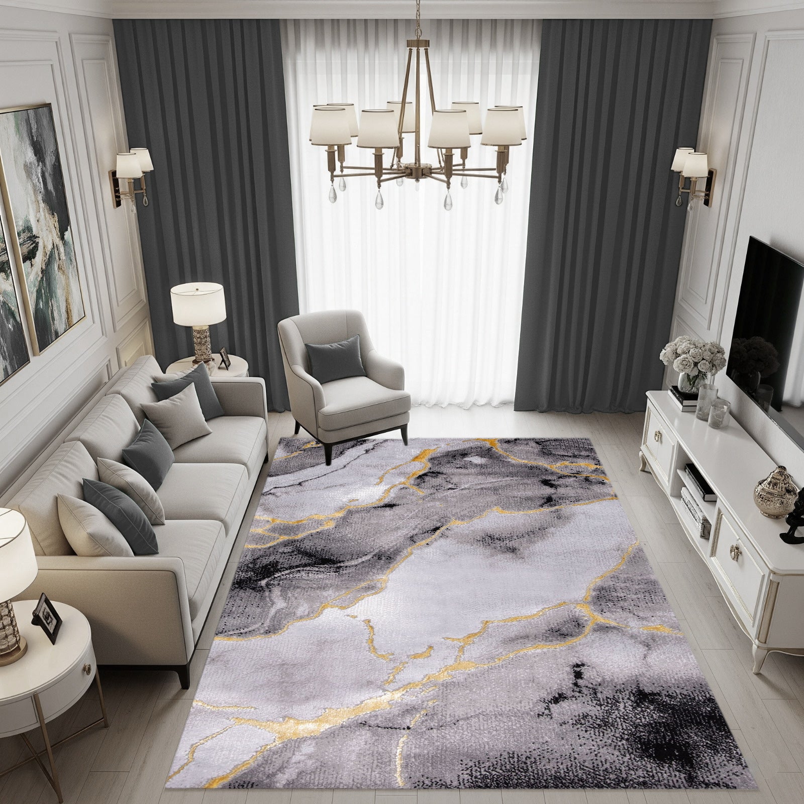 Covor BELLA Gri-Auriu | CasaRossaTextil