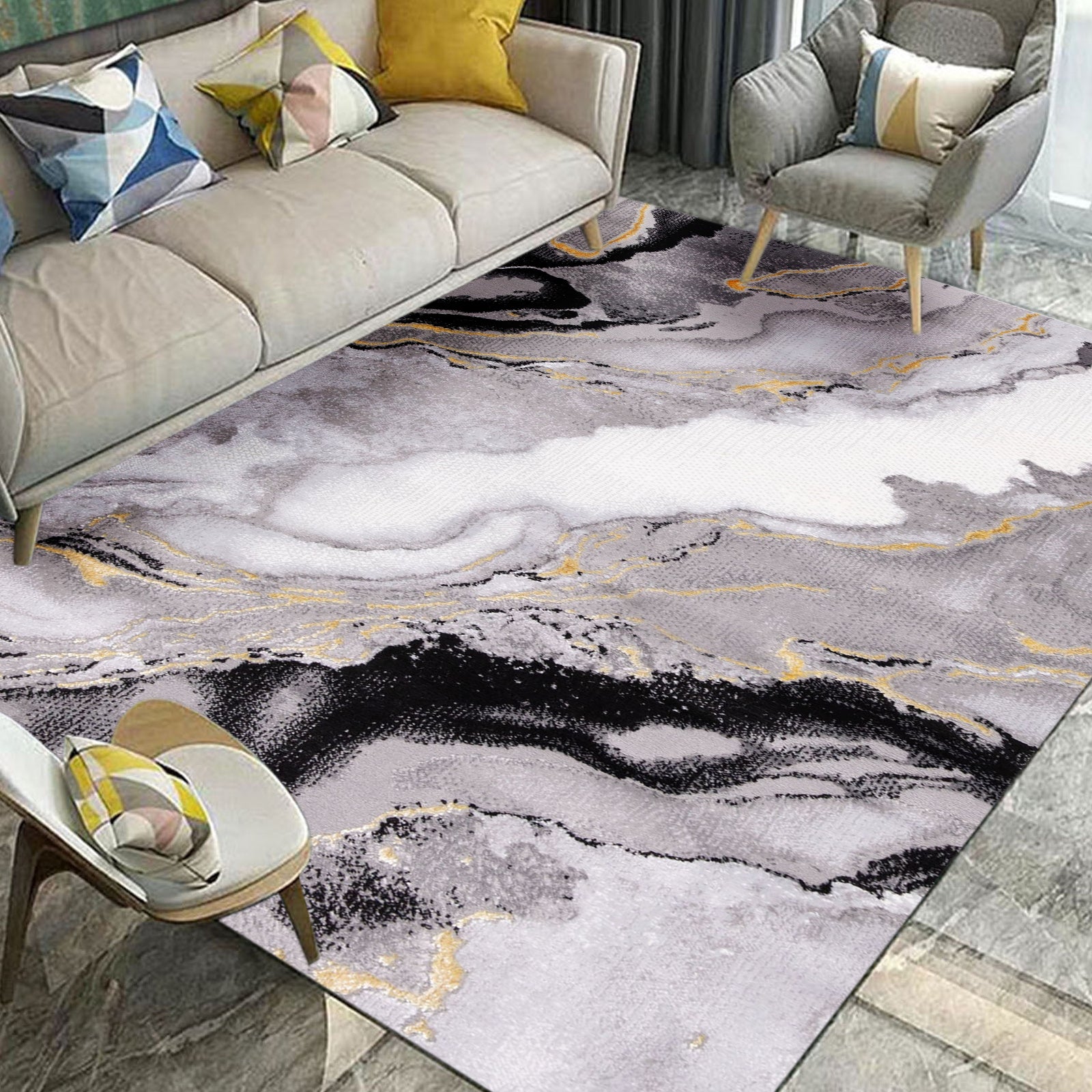 Covor BELLA Gri-Auriu 3 | CasaRossaTextil
