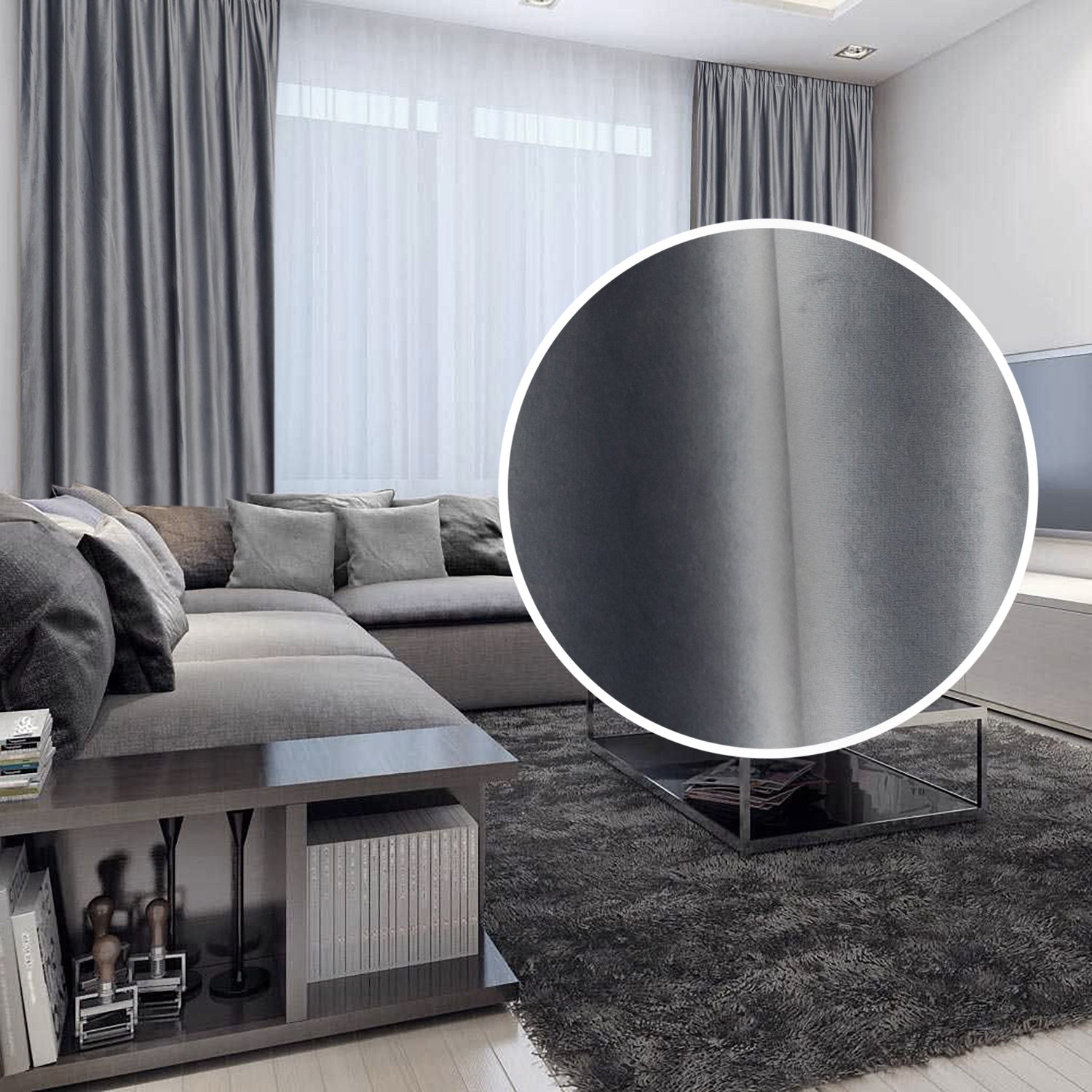 Draperie French Velvet Gri Antracit | CasaRossaTextil
