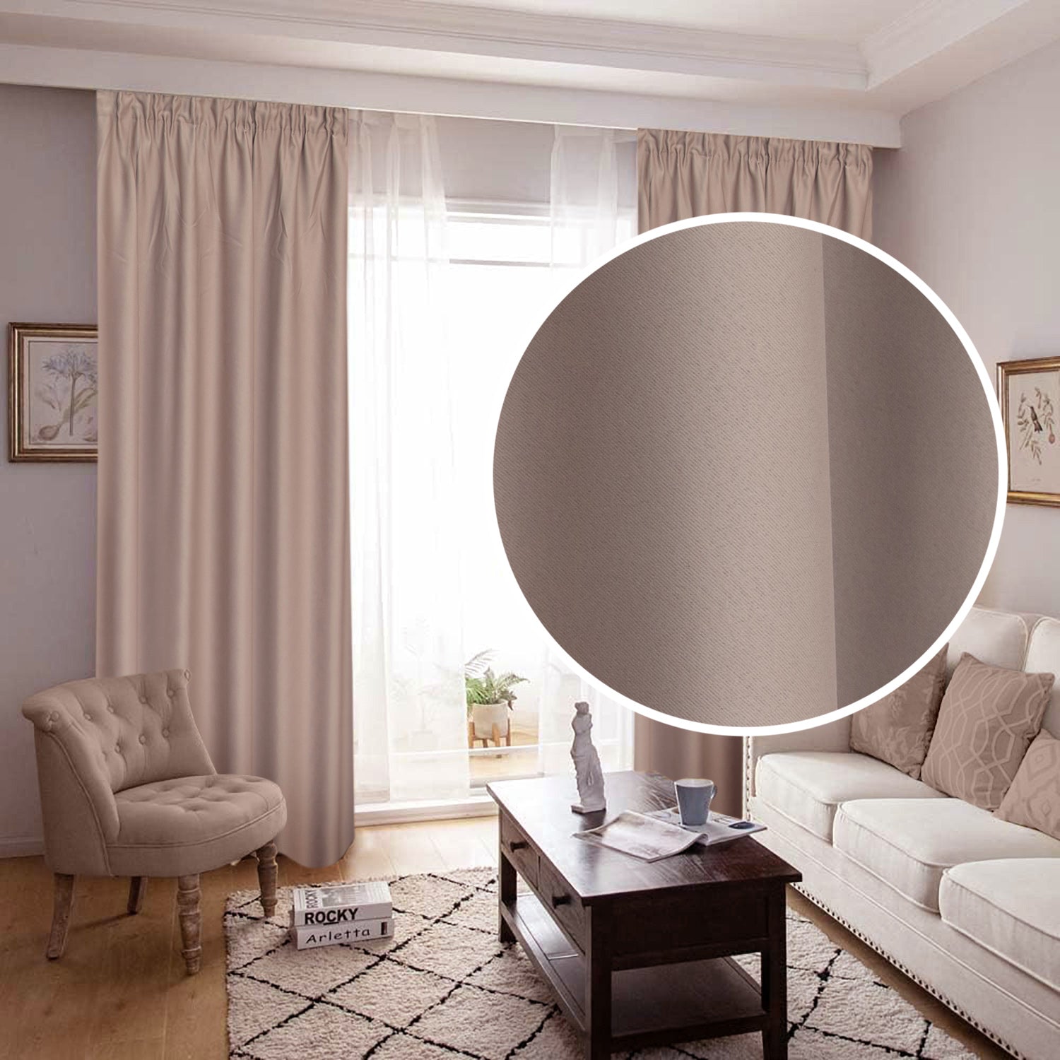 Draperie Blackout Bej Deschis | Set 2 Bucăți | CasaRossaTextil