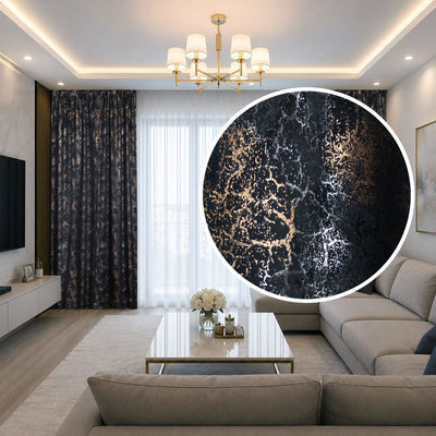 Draperie ETNA Negru Auriu | CasaRossaTextil
