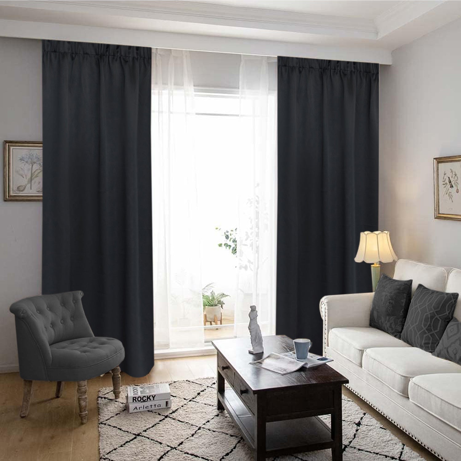Draperie Blackout Negru | Set 2 Bucăți | CasaRossaTextil