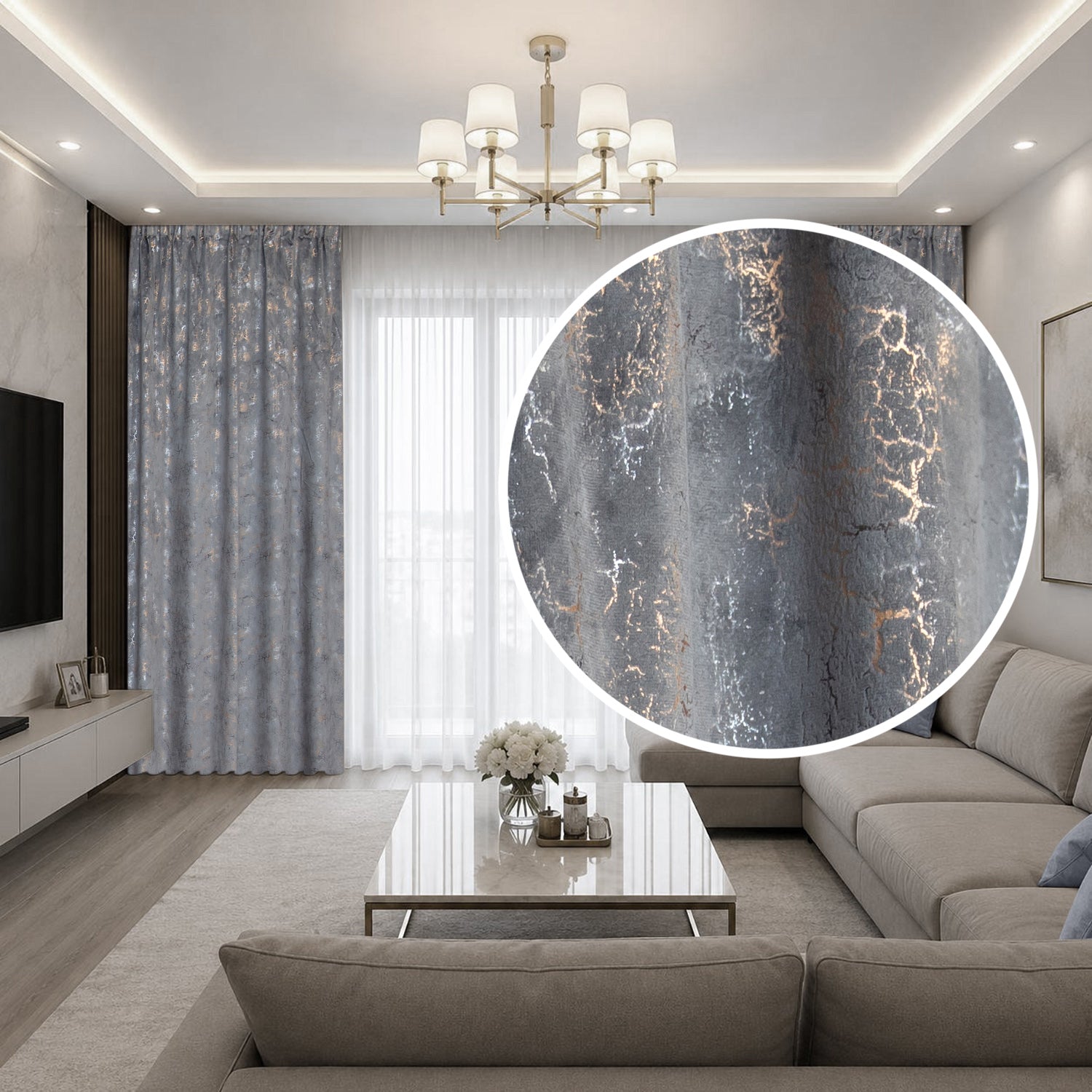 Draperie ETNA Gri Auriu | CasaRossaTextil