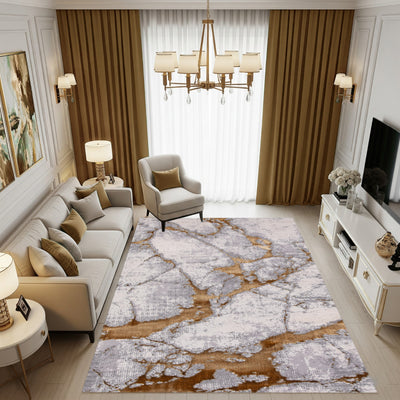 Covor SENA Auriu Poly | CasaRossaTextil