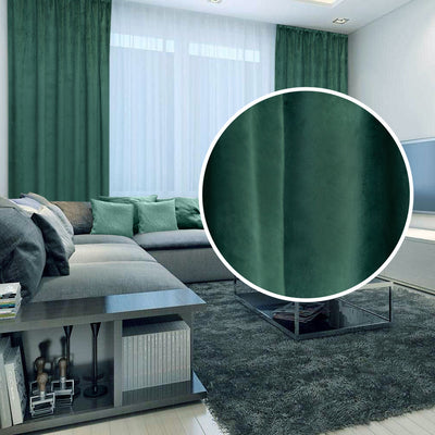 Draperie French Velvet Verde Închis | Set 2 Bucăți | CasaRossaTextil